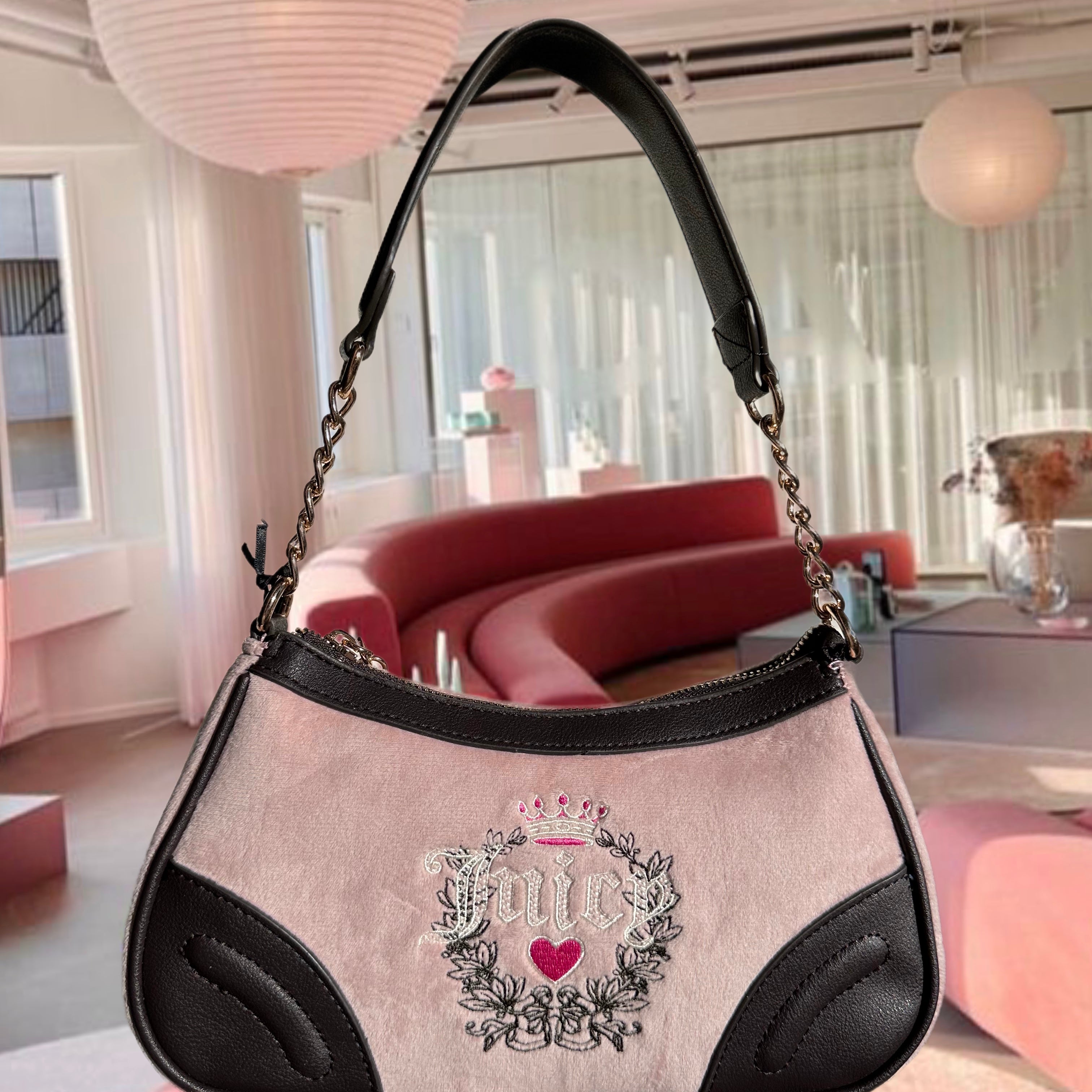 JUICY COUTURE VELVET SHOULDER BAG