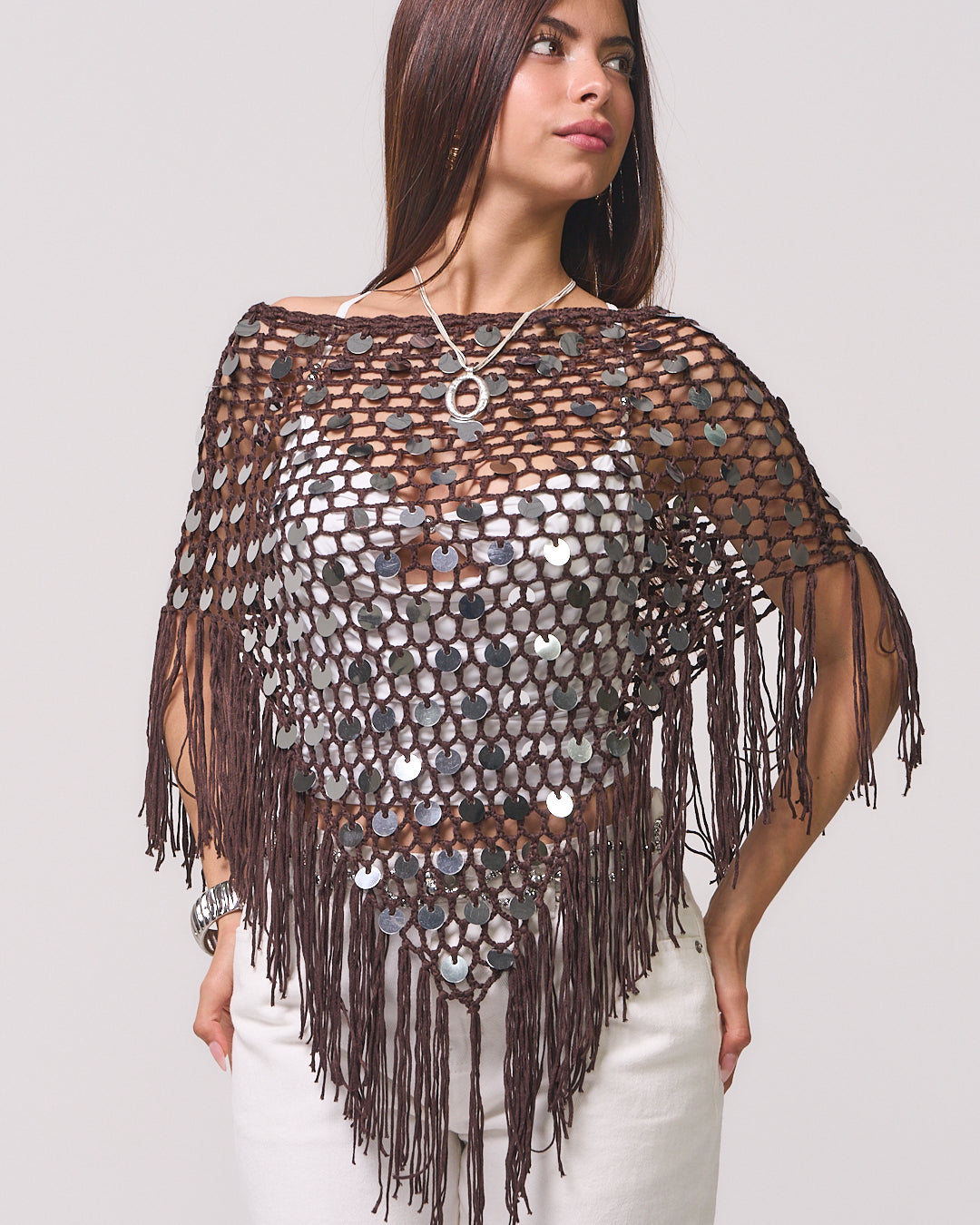 MAKI BROWN PONCHO