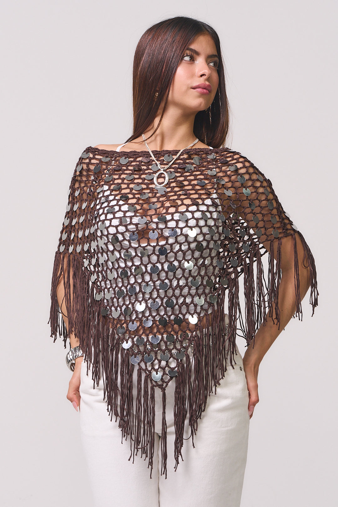 MAKI BROWN PONCHO