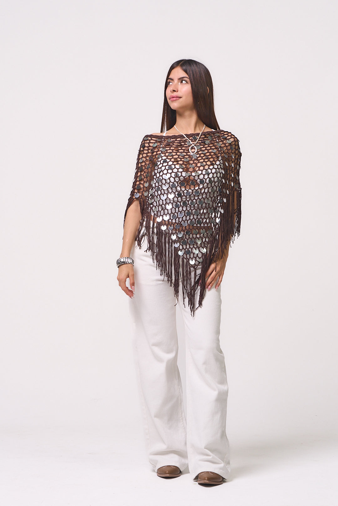 MAKI BROWN PONCHO