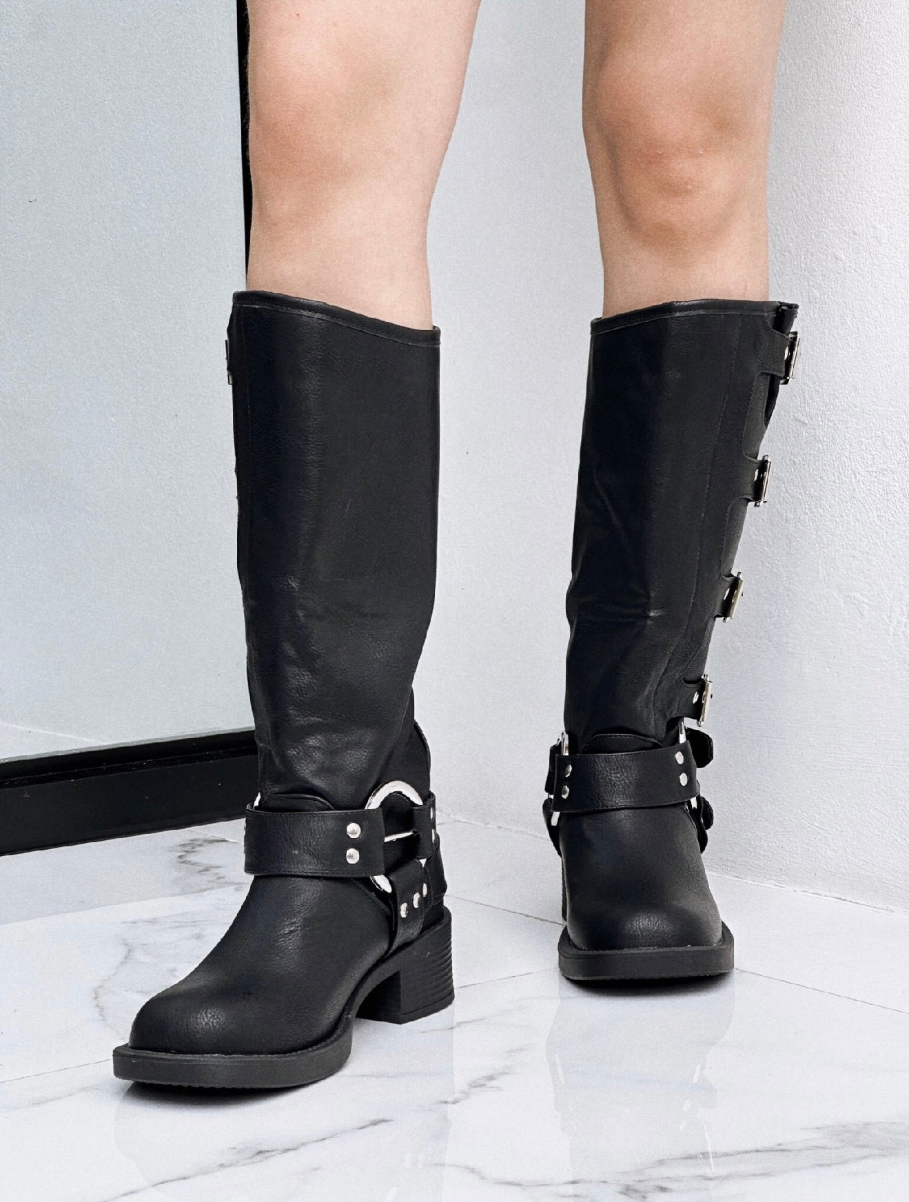 Moto Black Boots