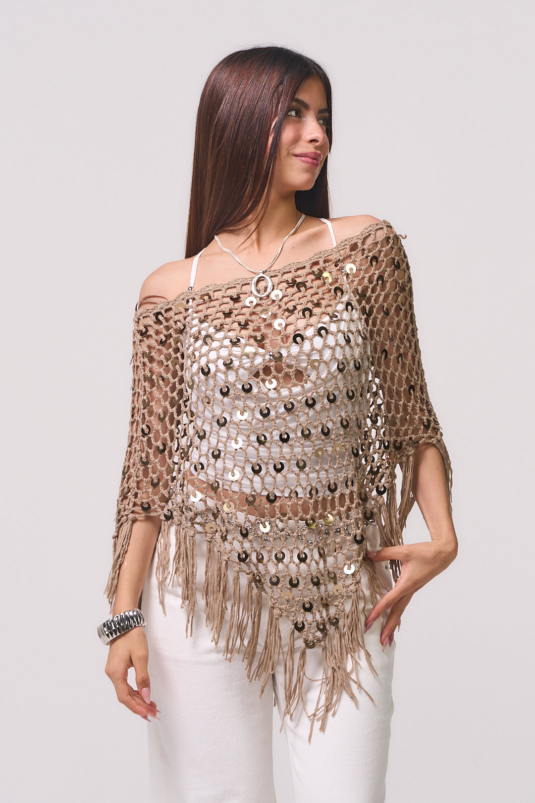 MAKI BEIGE PONCHO