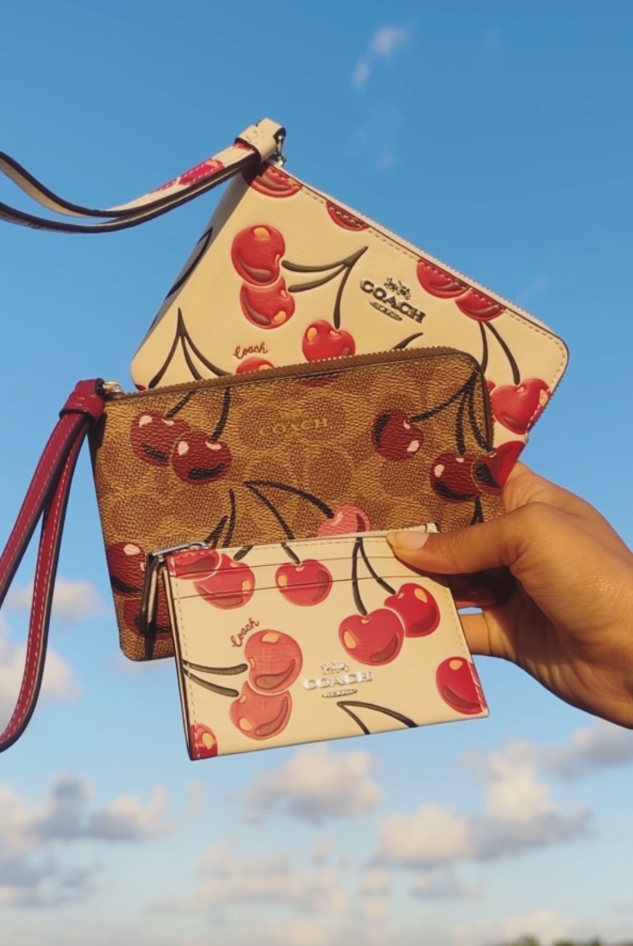 COACH CHERRY CARD HOLDER