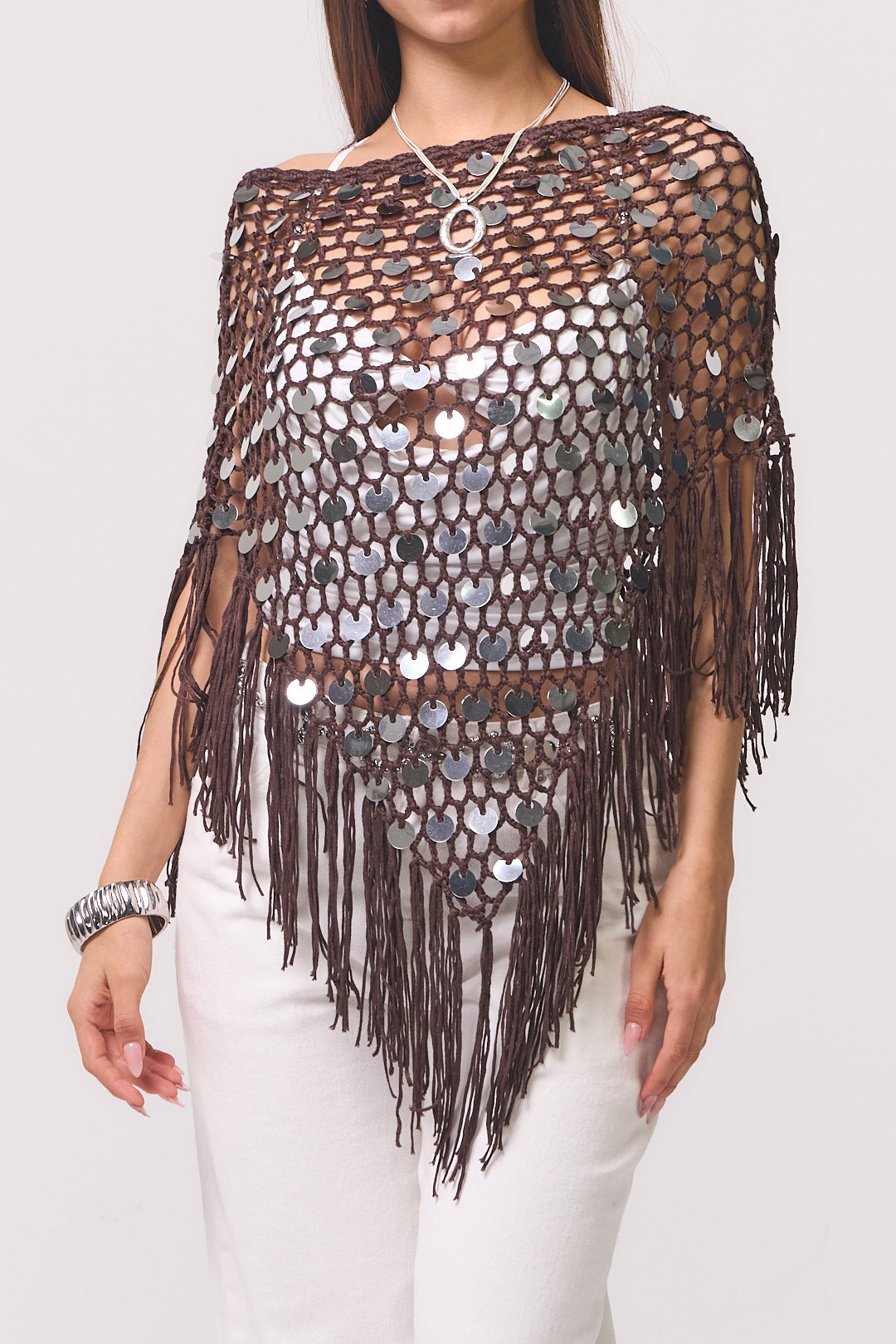 MAKI BROWN PONCHO
