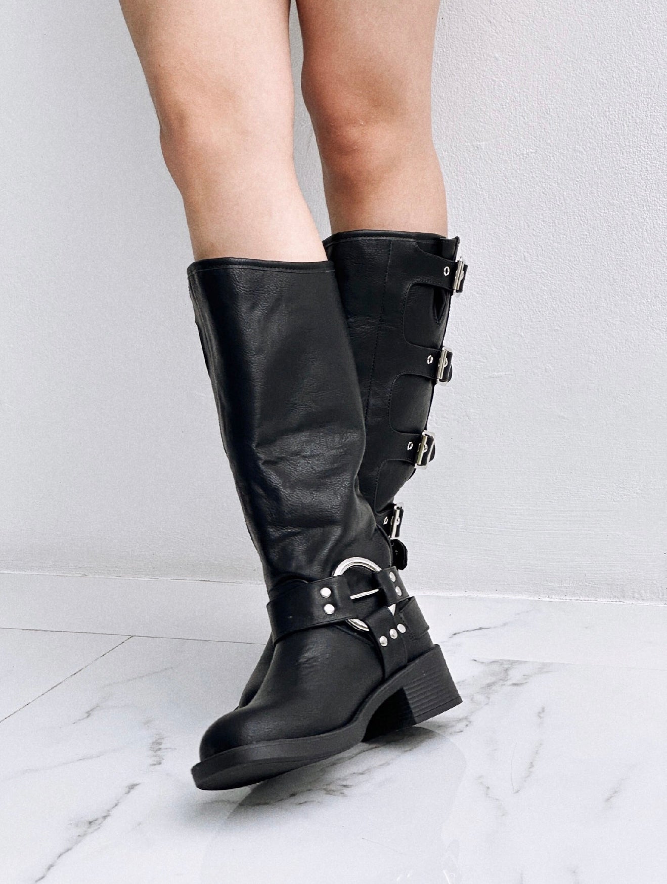 Moto Black Boots