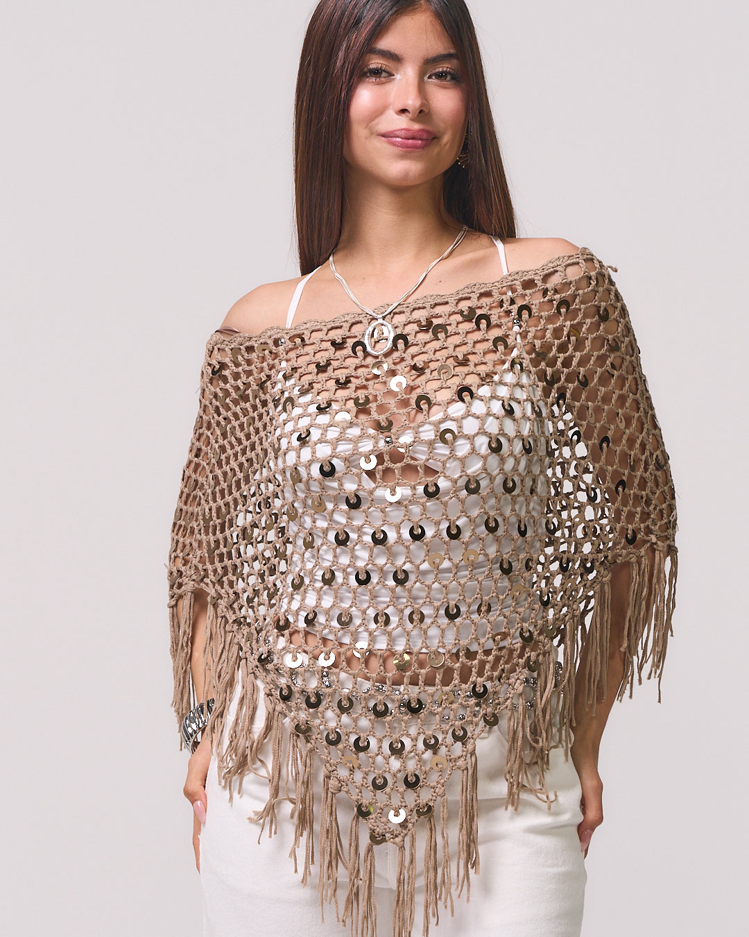 MAKI BEIGE PONCHO