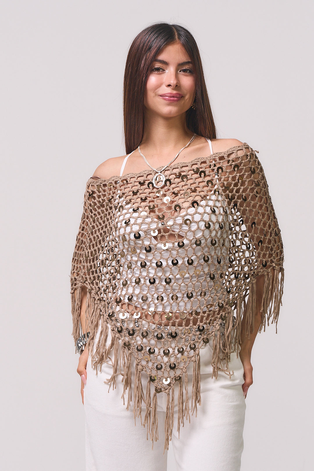MAKI BEIGE PONCHO