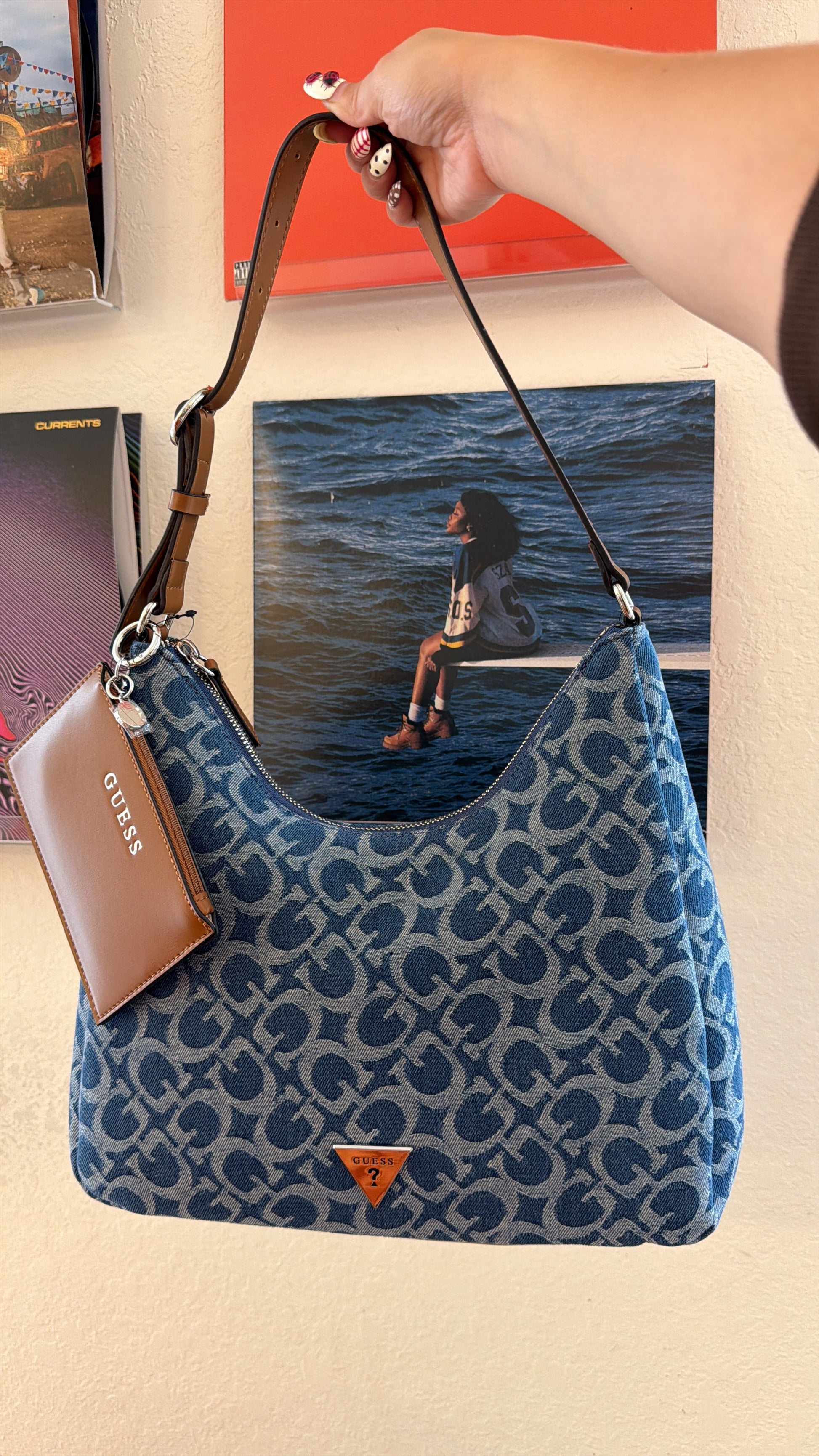 GUESS DENIM HOBO BAG