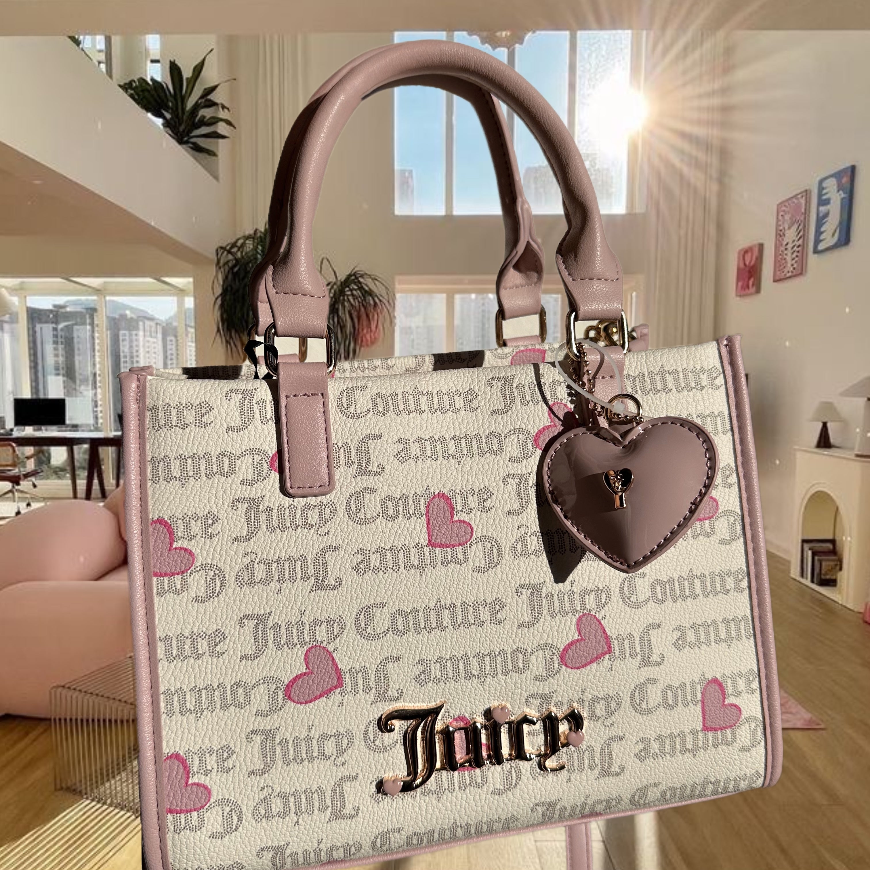 JUICY COUTURE HEARTS MINI TOTE BAG