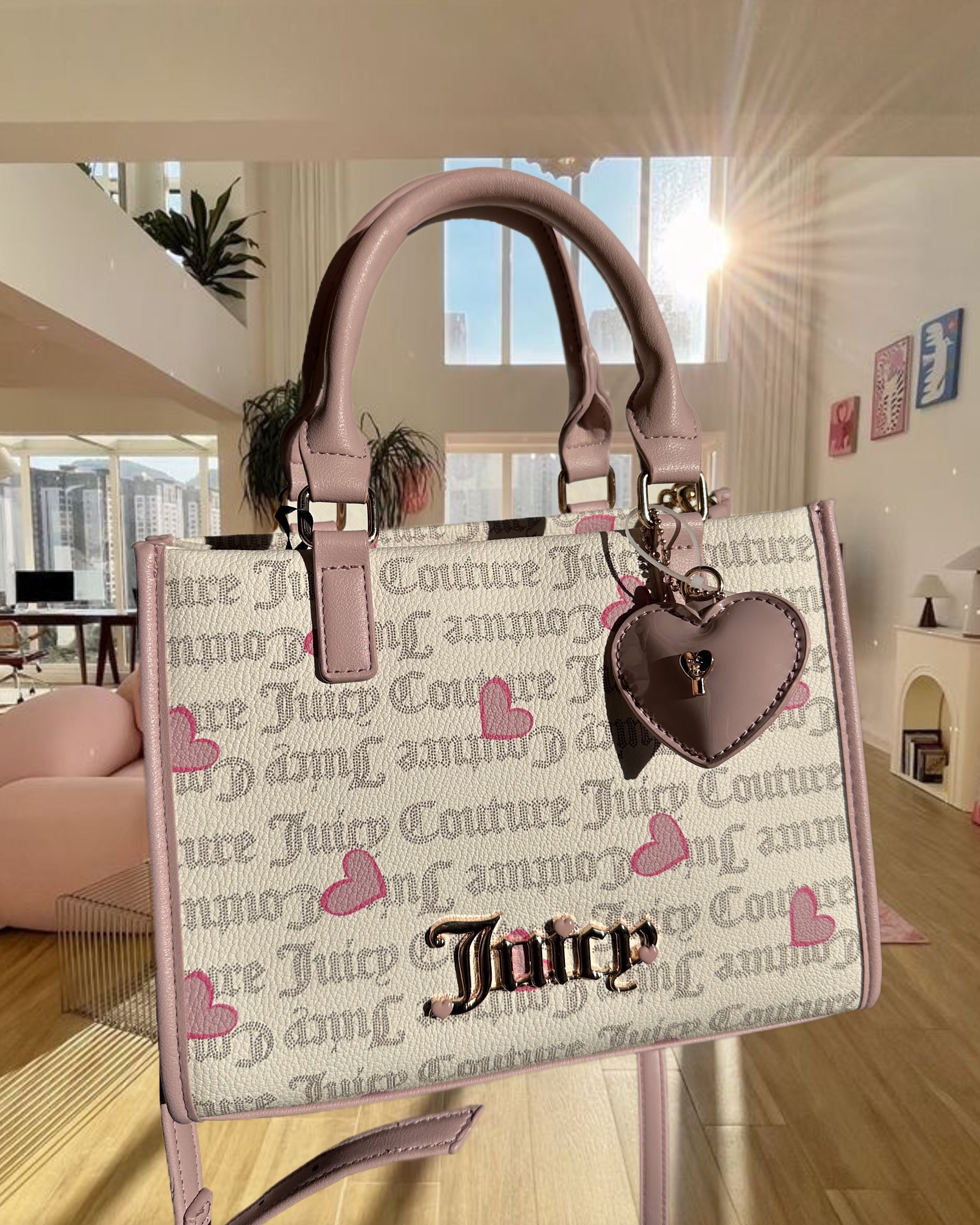 JUICY COUTURE HEARTS MINI TOTE BAG