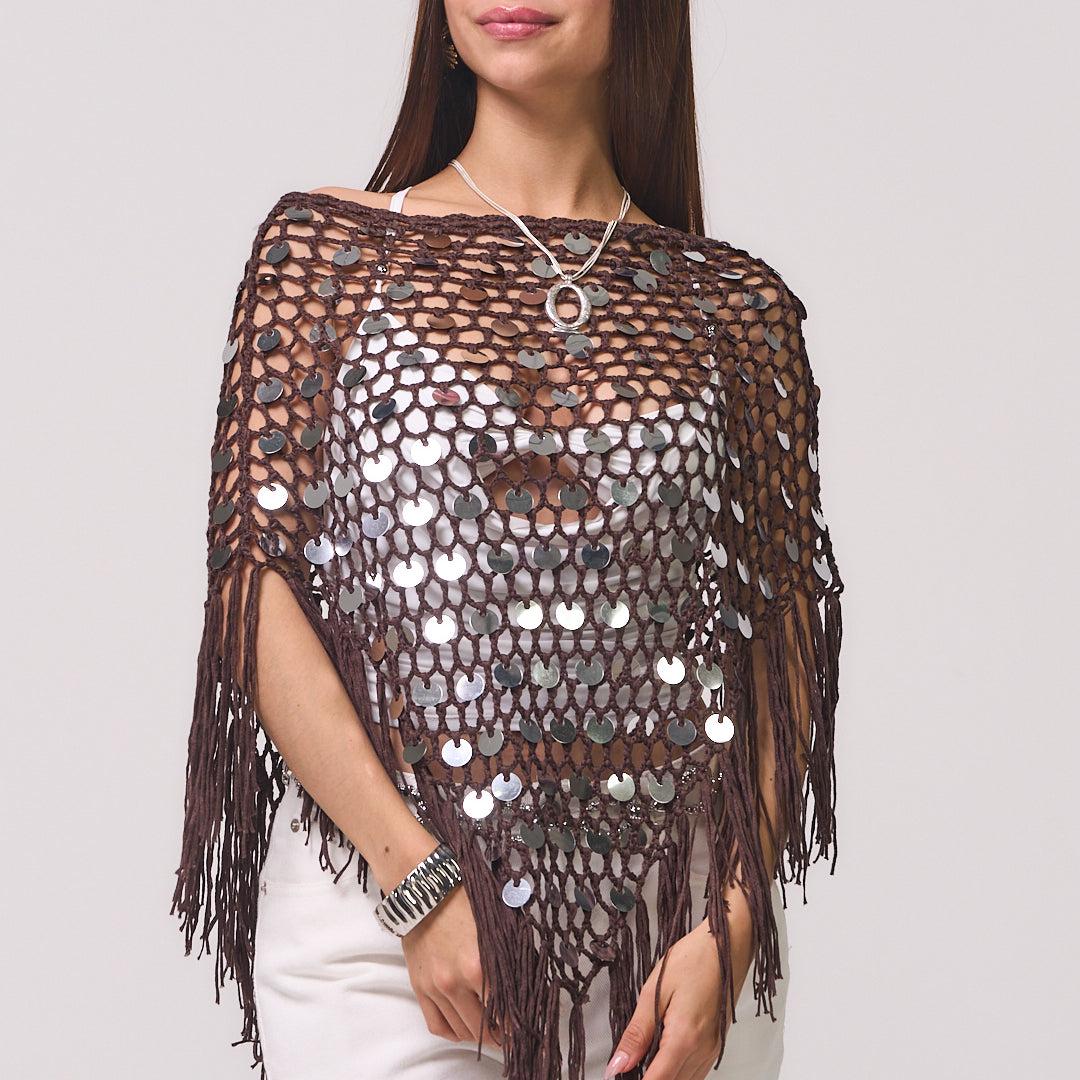 MAKI BROWN PONCHO