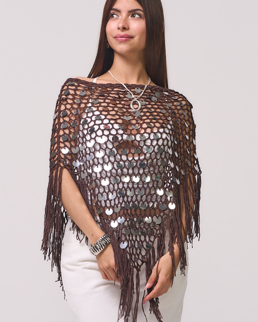 MAKI BROWN PONCHO