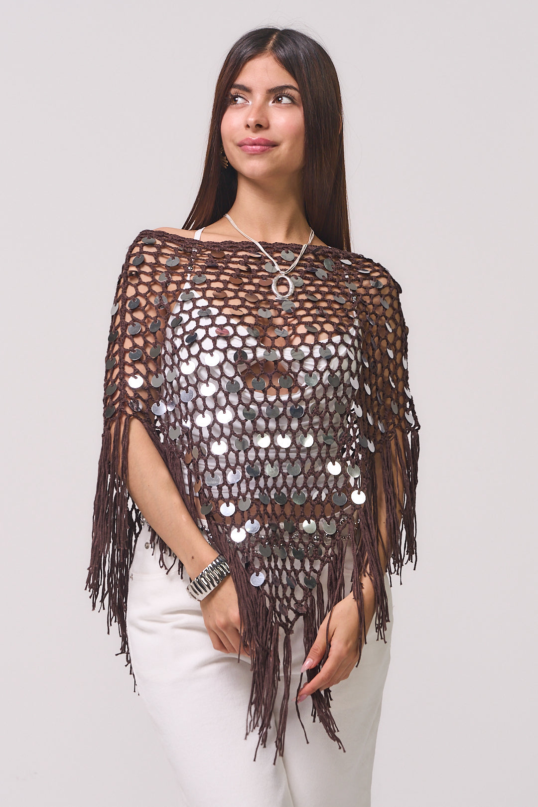 MAKI BROWN PONCHO