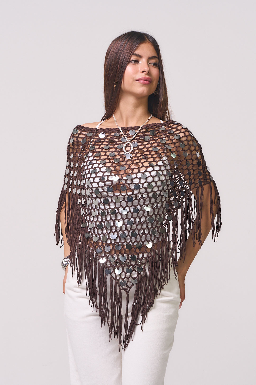 MAKI BROWN PONCHO