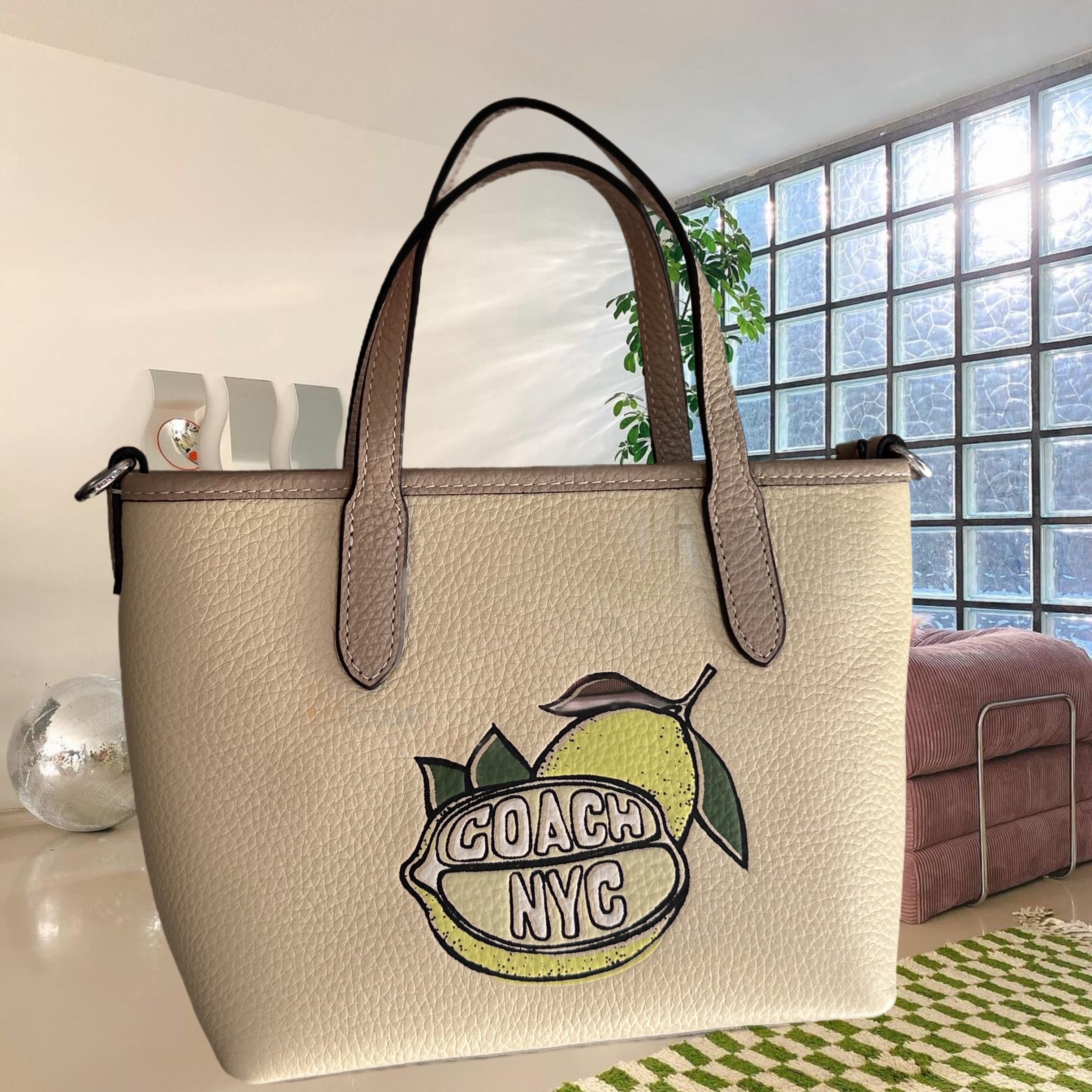COACH MINI CITY TOTE LEMON