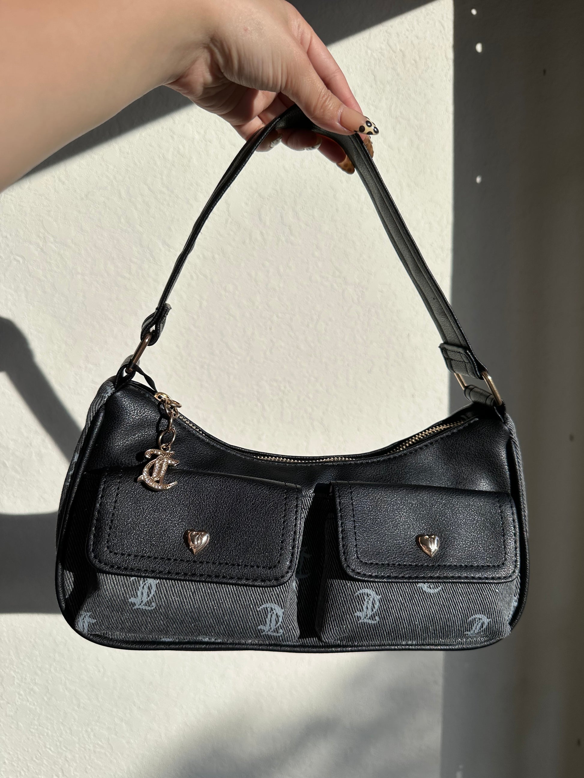 JUICY COUTURE BLACK DENIM BAG