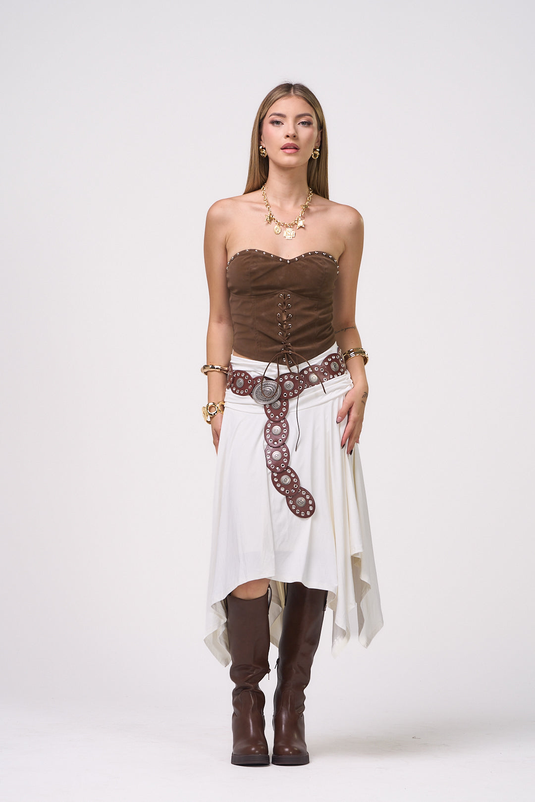 ARIEL BROWN CORSET TOP