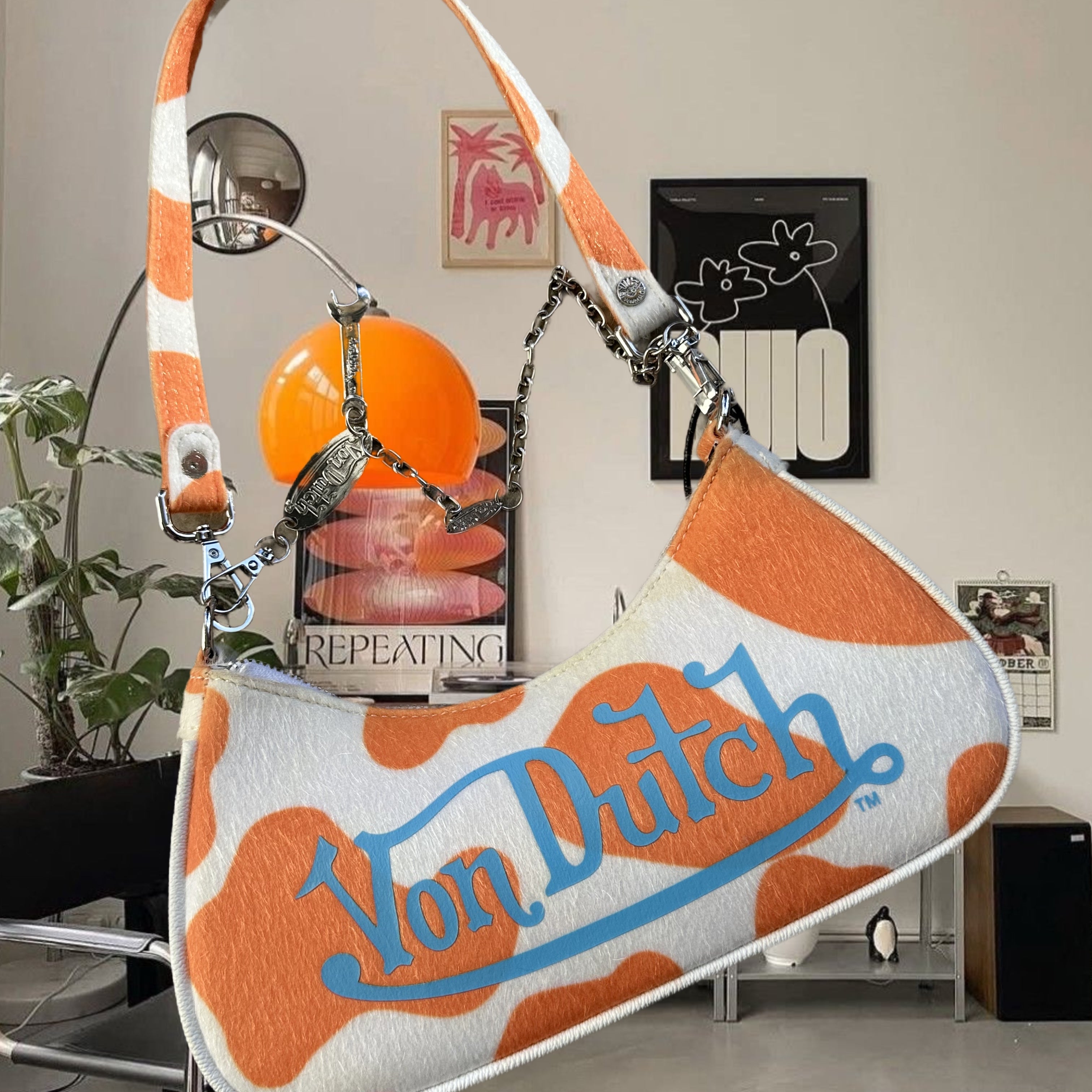 VON DUTCH ORANGE COW BAG