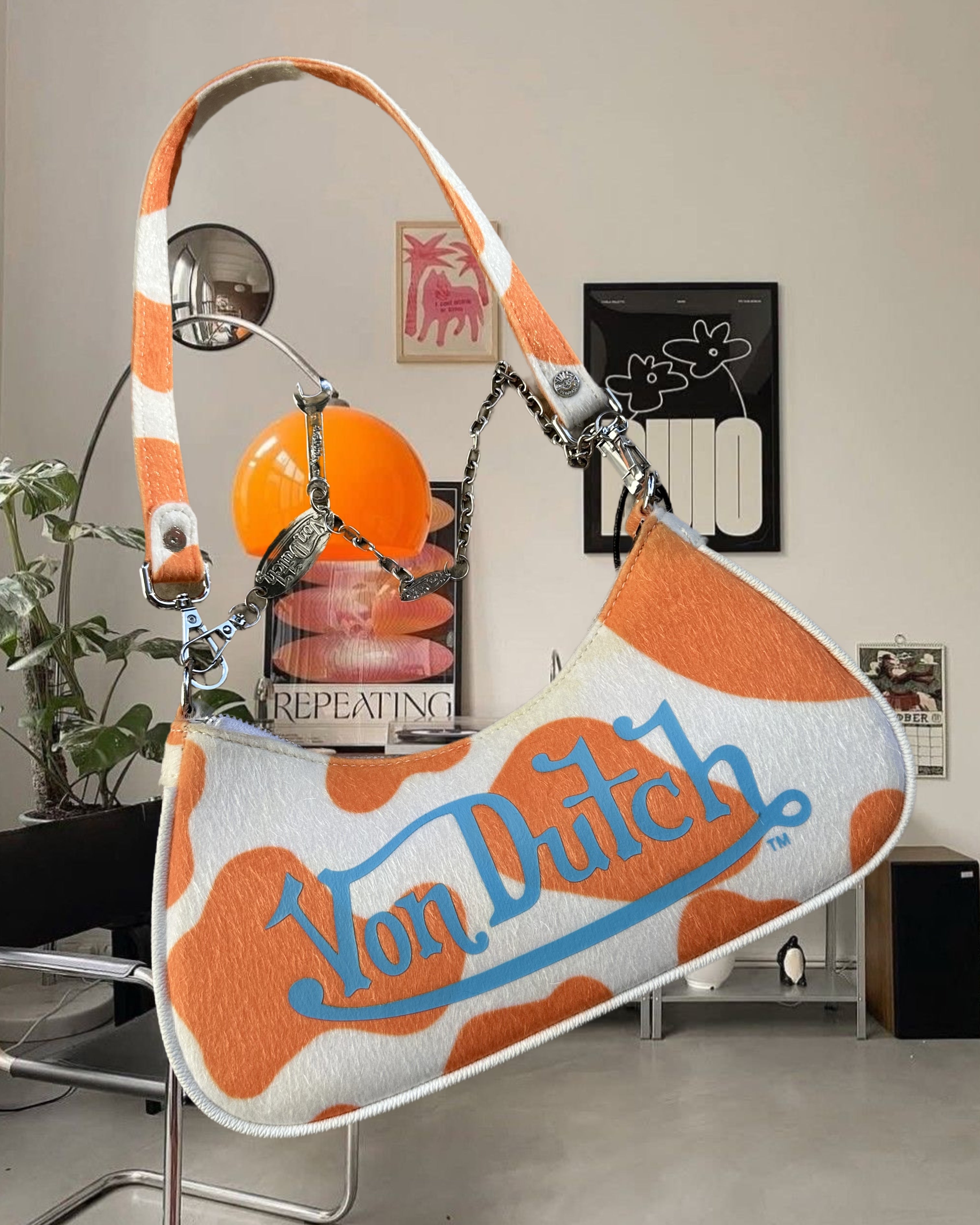VON DUTCH ORANGE COW BAG