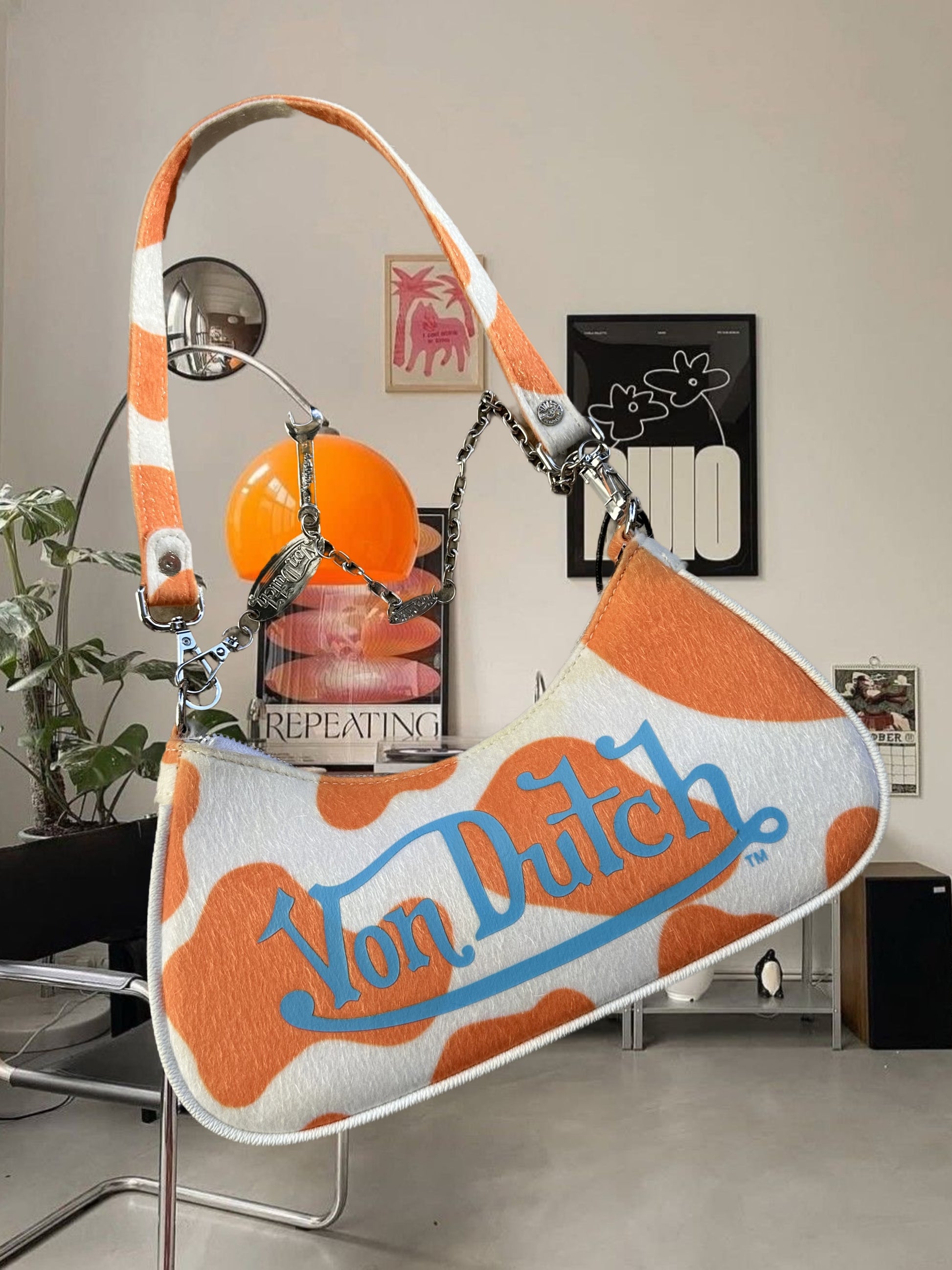 VON DUTCH ORANGE COW BAG