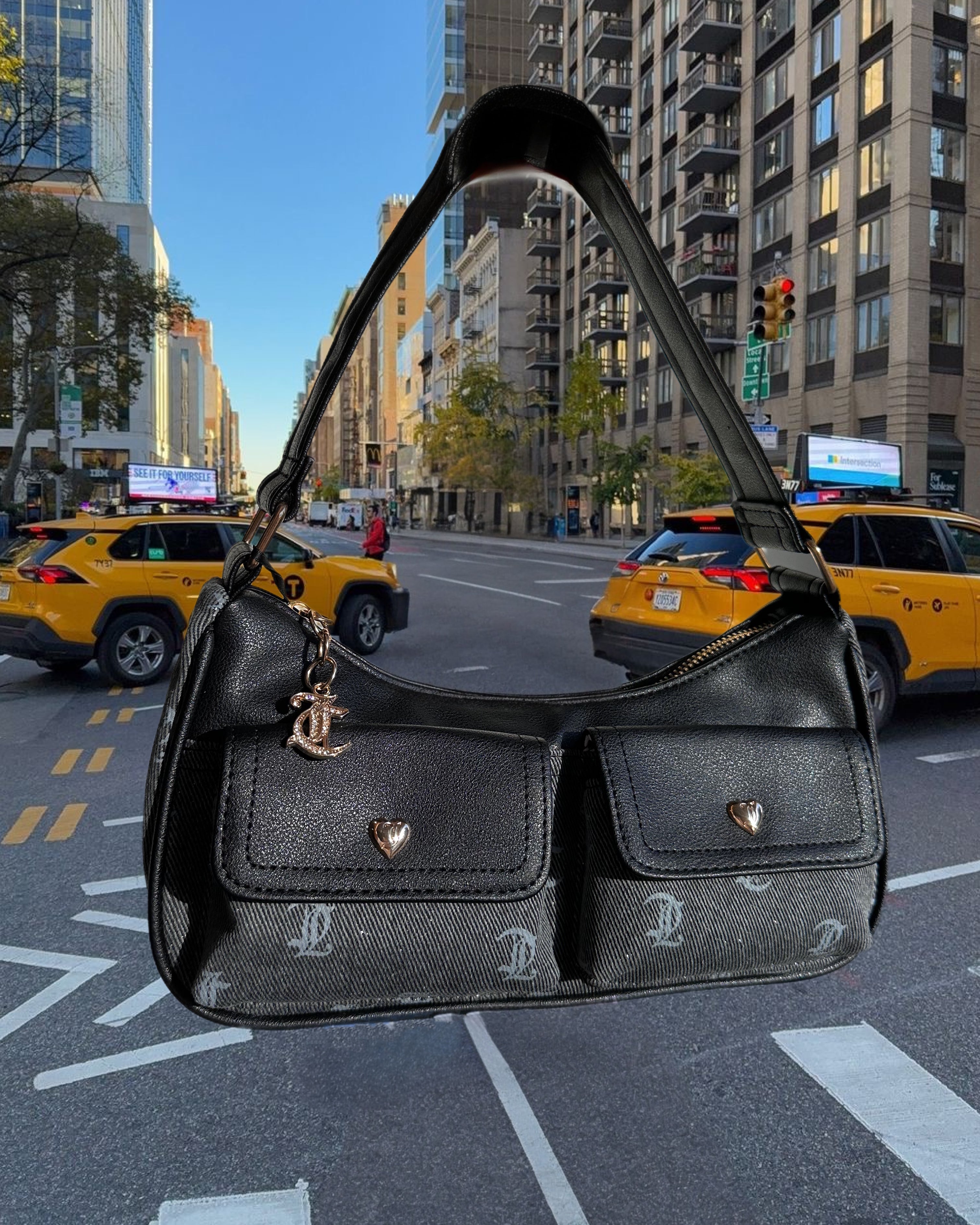 JUICY COUTURE BLACK DENIM BAG
