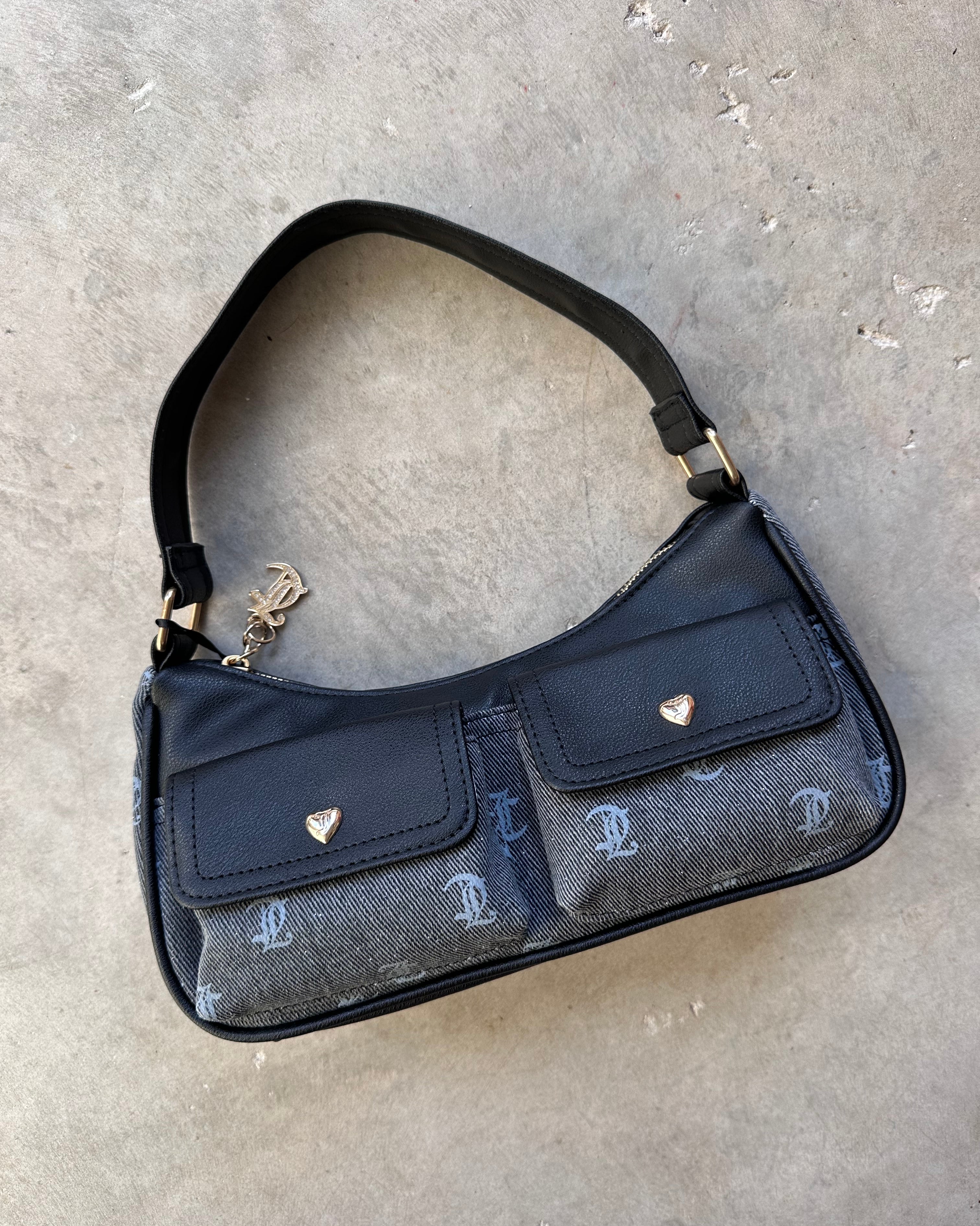 JUICY COUTURE BLACK DENIM BAG