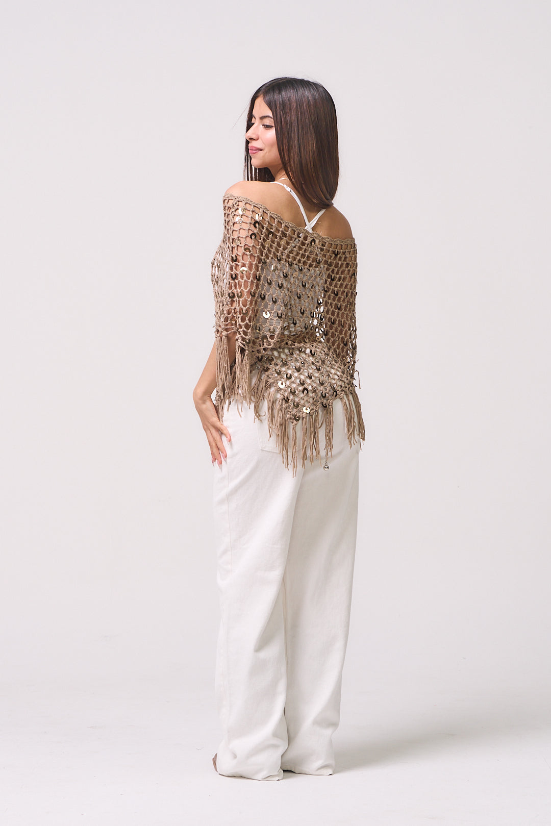MAKI BEIGE PONCHO
