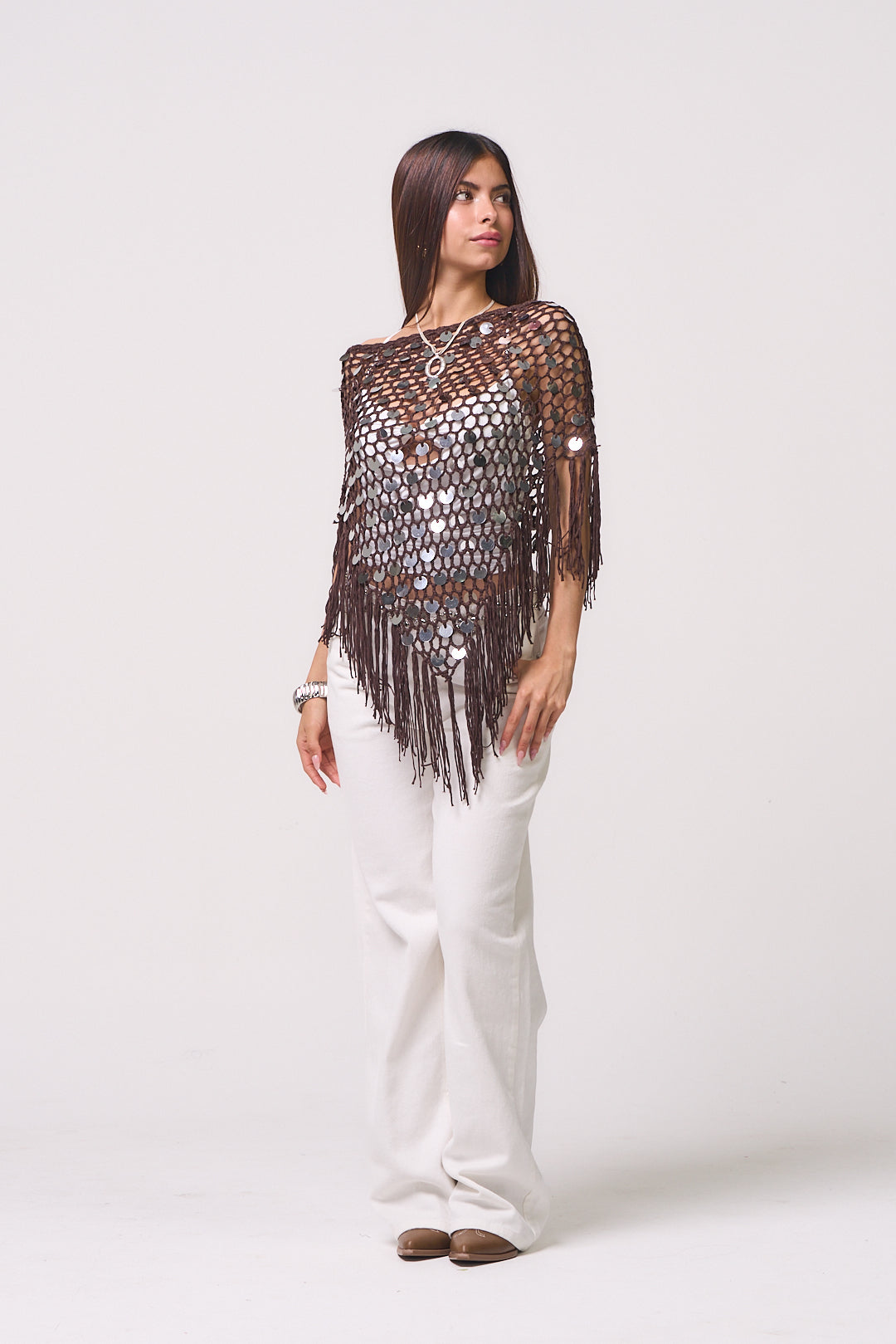 MAKI BROWN PONCHO
