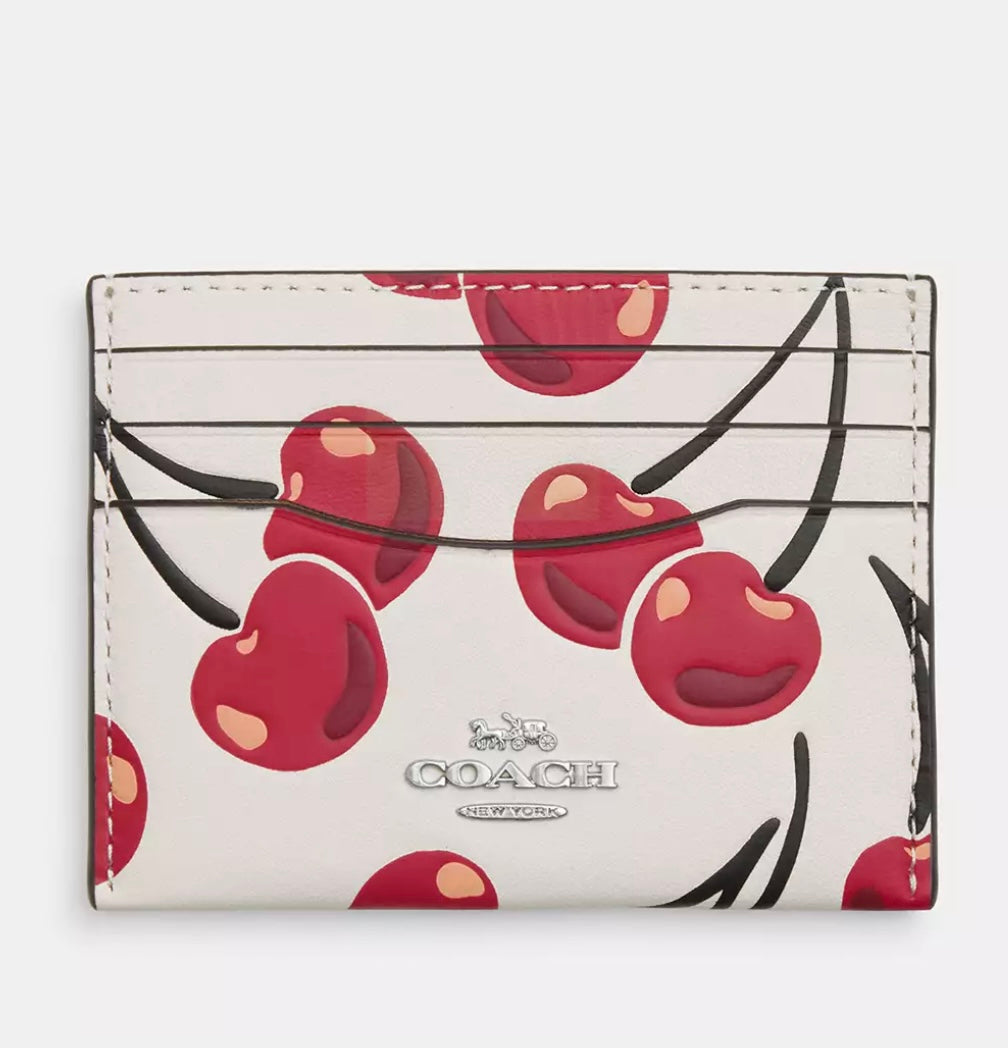 COACH CHERRY CARD HOLDER