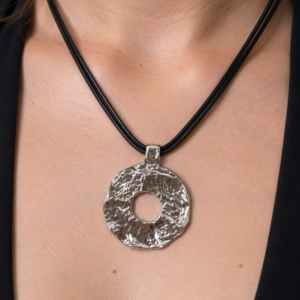 AMBER SILVER  NECKLACE